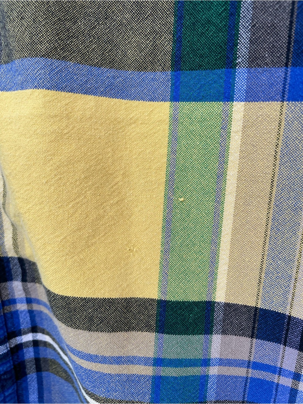 🌱5/$25🌱Wrangler | Twenty X Bright Yellow & Blue Plaid 90s Y2k Button Down Shirt - Picture 5 of 6
